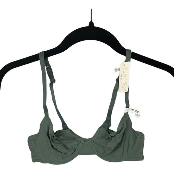 Aerie SMOOTHEZ Mesh Unlined Bra in Royal Palm 32B NWT - Picture 4 of 9